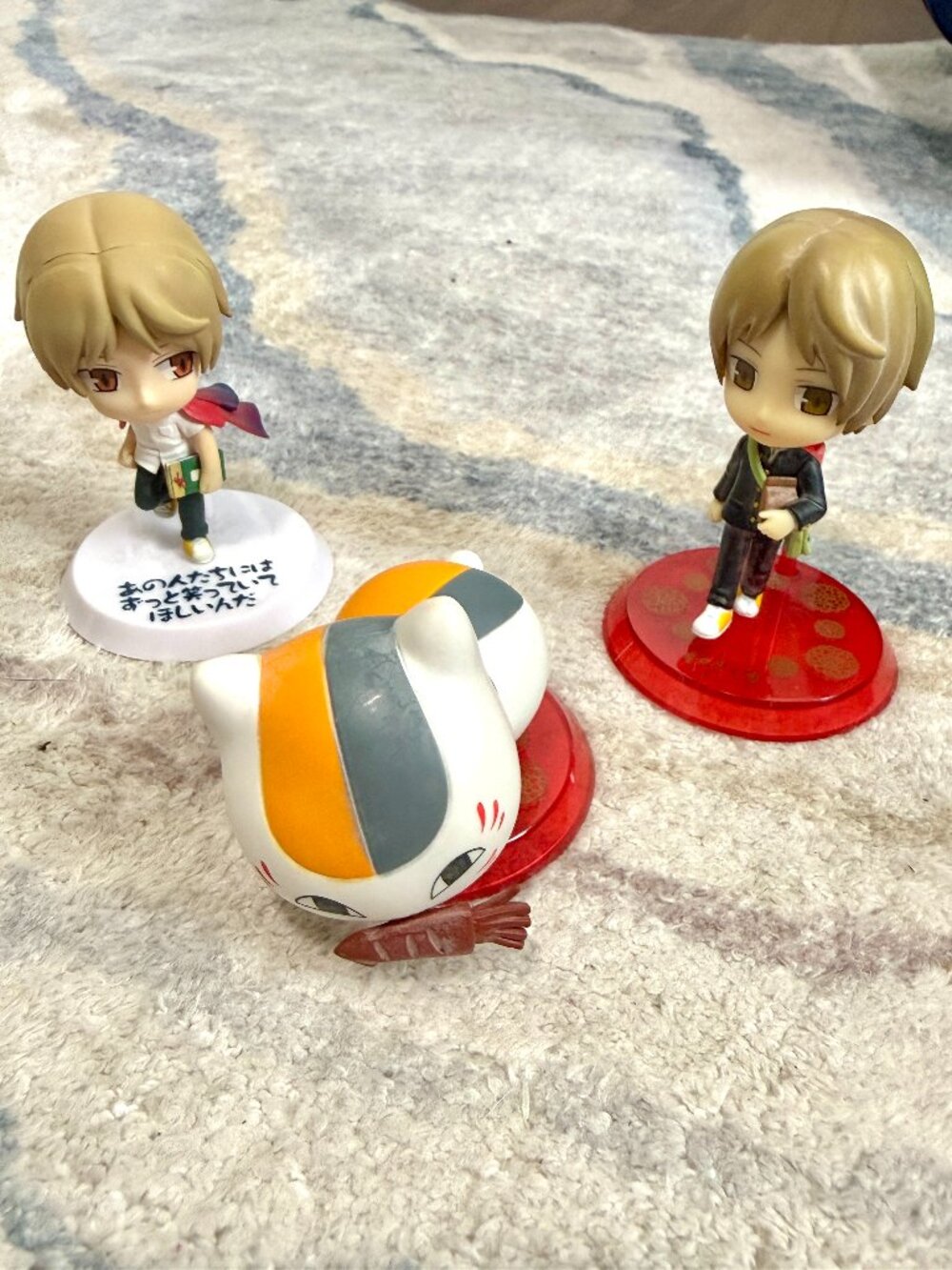 Natsume's Book of Friends Lot of 3 Mini Figures Takashi Natsume Nyanko Sensei